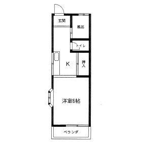 キョウエイ3(1K/2階)の間取り写真