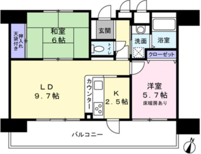 ローヤルシティ大宮吉敷町(2LDK/3階)の間取り写真