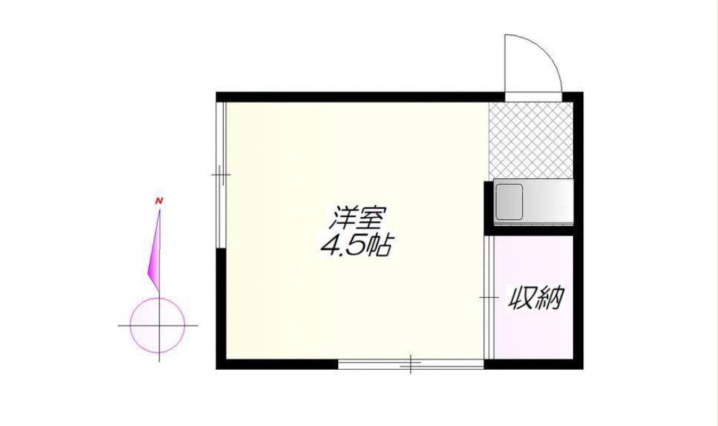 樟川荘(ワンルーム/2階)の間取り写真