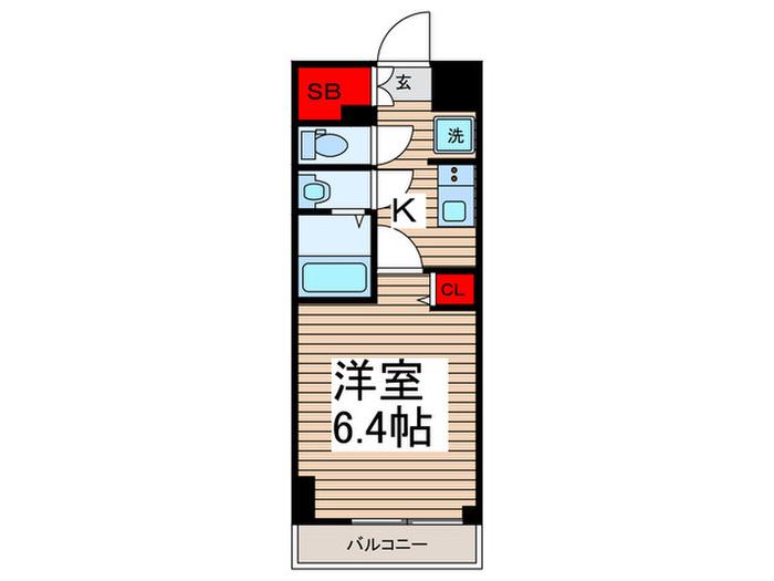 THE PASEO新小岩II(1K/8階)の間取り写真