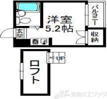 コロル淡路(ワンルーム/4階)の間取り写真