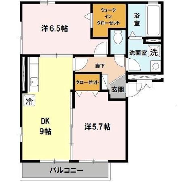 フローリッシュ新金岡(2LDK/1階)の間取り写真