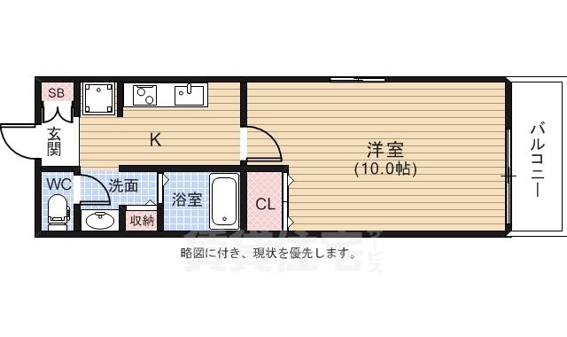シャウエル牛田(1K/2階)の間取り写真