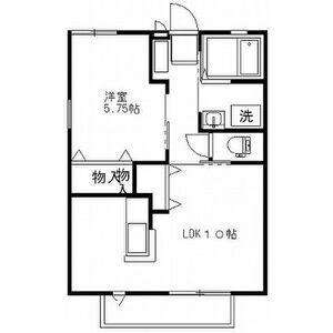 Kヒノデパナハイツ(1LDK/1階)の間取り写真