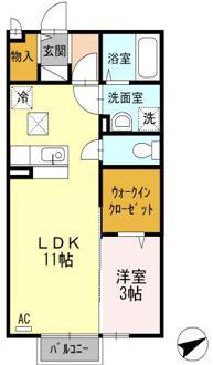 パル・ロワール(1LDK/1階)の間取り写真