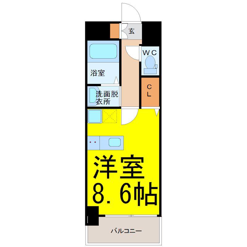 第2金山フクマルビル(1K/5階)の間取り写真
