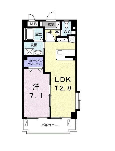 エクセレントさくら(1LDK/4階)の間取り写真