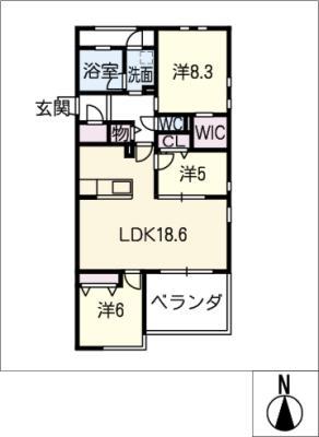 GRAND VIEW YAGOTO(3LDK/2階)の間取り写真