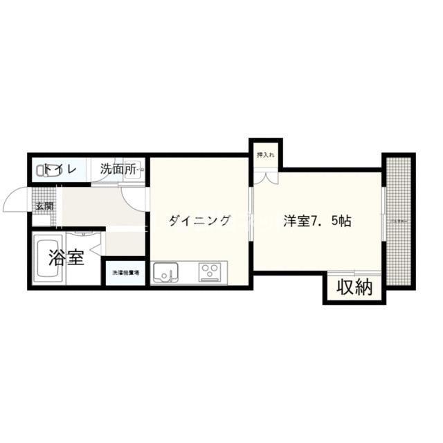 ユナイテッド羽屋(1DK/3階)の間取り写真
