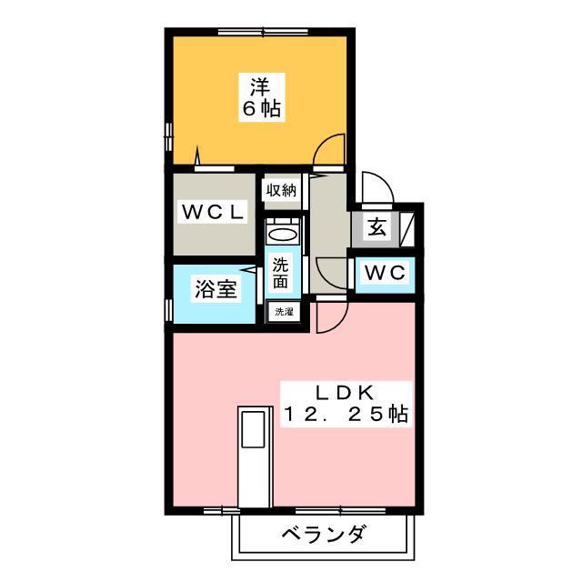 GREEN STAGE(1LDK/1階)の間取り写真