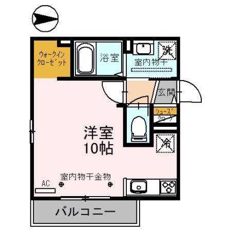 CASA POPO(ワンルーム/3階)の間取り写真