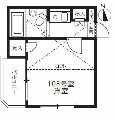 ヘスティア2番館(1K/1階)の間取り写真