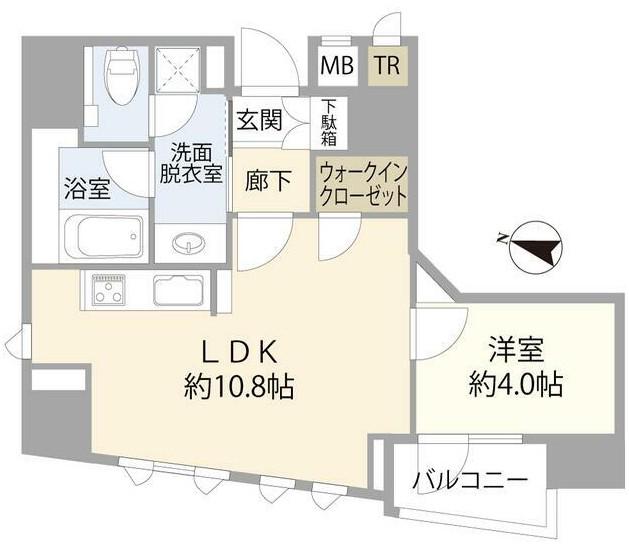 リビオレゾン小石川(1LDK/12階)の間取り写真
