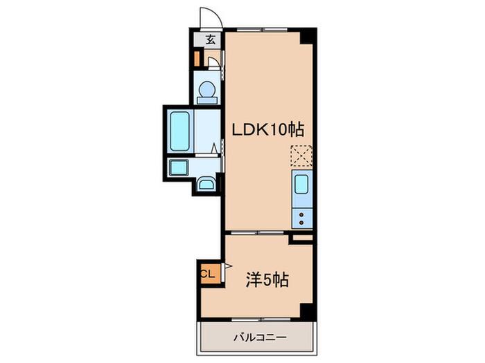 シナーラ上野毛(1LDK/2階)の間取り写真