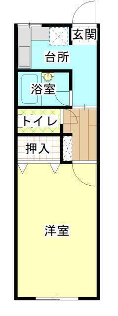 コーポ 蛍雪(1K/1階)の間取り写真