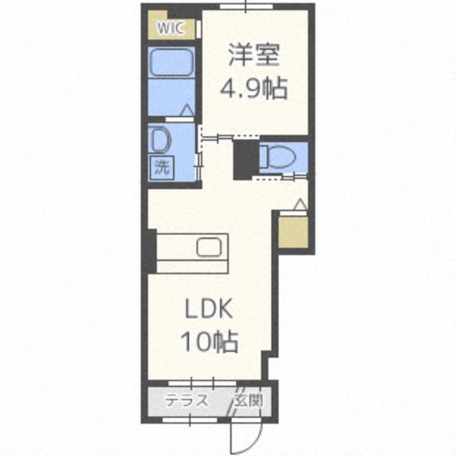 グレースヤナセII(1LDK/1階)の間取り写真