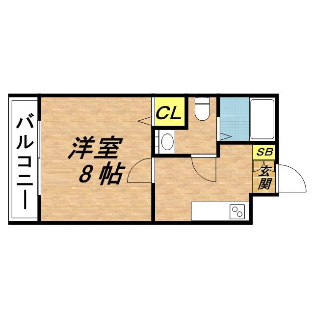ピュアドーム博多21(1K/3階)の間取り写真