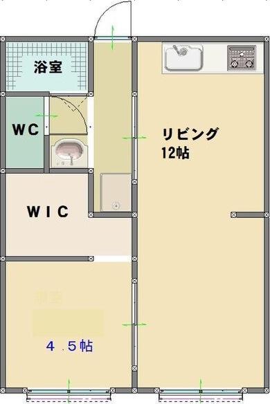 メゾンソレイユ B(1LDK/3階)の間取り写真