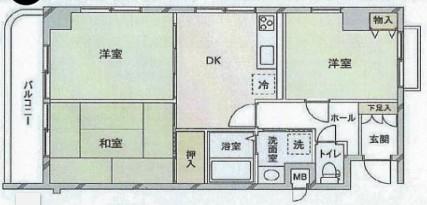 センチュリー大泉学園(3DK/4階)の間取り写真