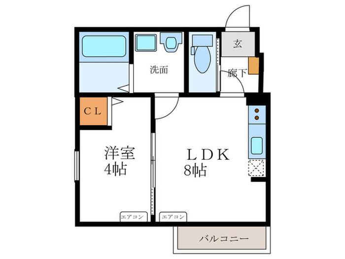 KRM RESIDENCE NAGAOKATENJIN(1LDK/2階)の間取り写真