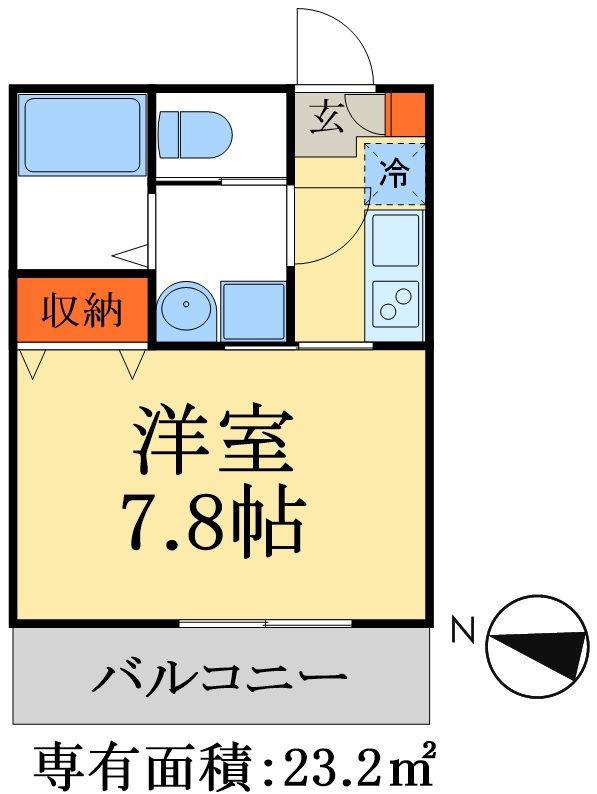 ブランノワール(1K/2階)の間取り写真