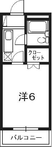 ライトハウス大津I(1K/2階)の間取り写真