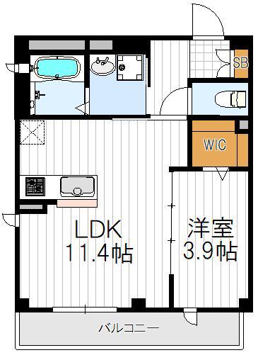 COSTA北河堀(1LDK/3階)の間取り写真