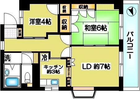 メゾンリベール(2LDK/3階)の間取り写真