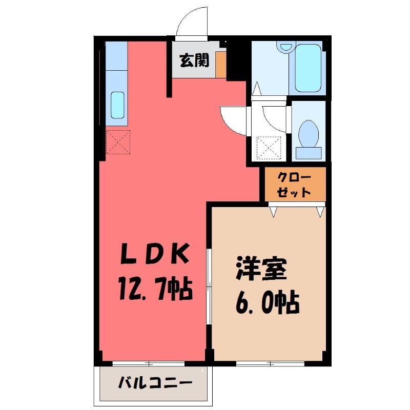 エルディム小暮(1LDK/1階)の間取り写真