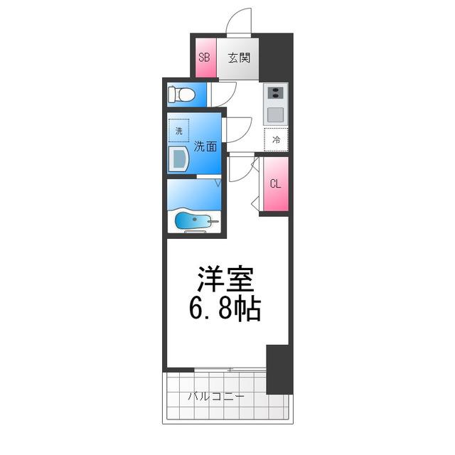 S-RESIDENCE堺浜寺BROAD(1K/7階)の間取り写真