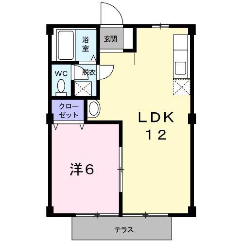 ハイツ石拾(1LDK/1階)の間取り写真