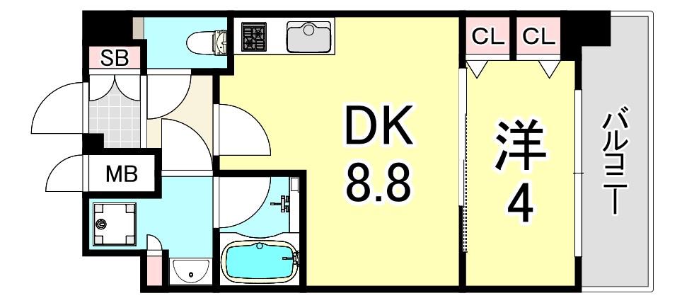 スプランディッドVII(1LDK/6階)の間取り写真