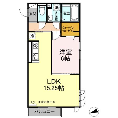 パル相武台前(1LDK/2階)の間取り写真
