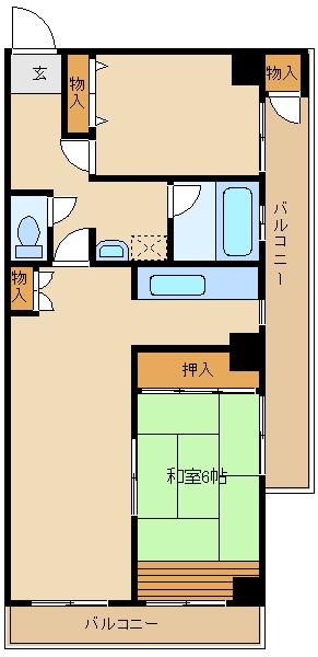 宮崎台グリーンパレス(2LDK/5階)の間取り写真
