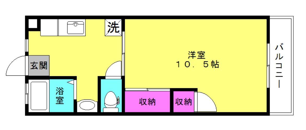 サンボー別府(1DK/1階)の間取り写真