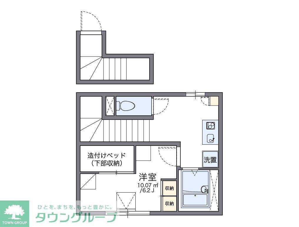 レオパレスいろはII(1K/2階)の間取り写真