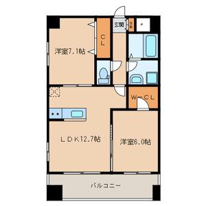 マーブル リヌーキー Ⅱ(2LDK/3階)の間取り写真