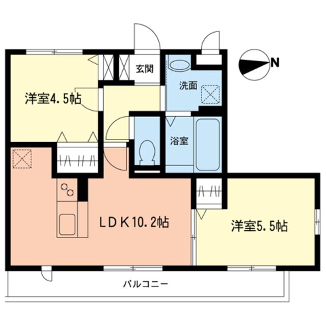 コンフォートガーデン(2LDK/3階)の間取り写真