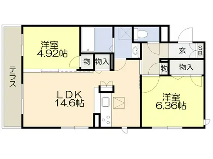 VINCULUM JK(2LDK/1階)の間取り写真