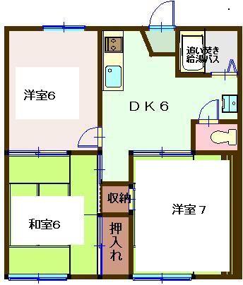 ギオンハイツ B(3DK/1階)の間取り写真