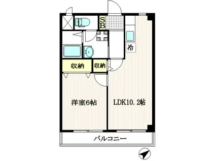 T1ハイムアルバーニ(1LDK/2階)の間取り写真