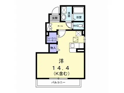 メゾンヴィヴァーチェ(ワンルーム/1階)の間取り写真