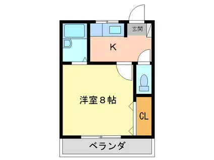 レグルス(1K/1階)の間取り写真