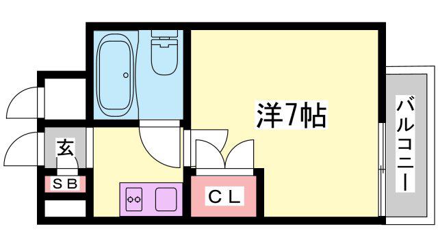 プレアール姫路龍野町(1K/2階)の間取り写真
