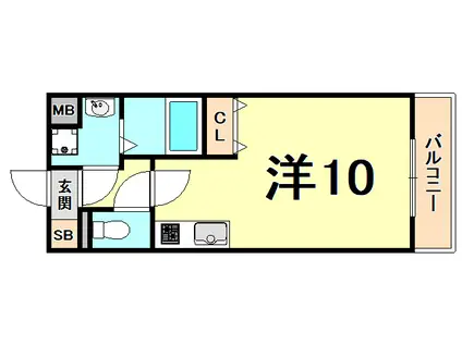 ラビットビル(ワンルーム/4階)の間取り写真