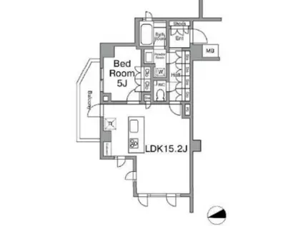 オープンレジデンシア恵比寿ザ・ハウス(1LDK/6階)の間取り写真