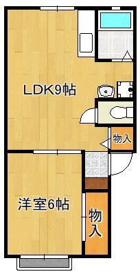 サンシティフォーゲル(1LDK/2階)の間取り写真
