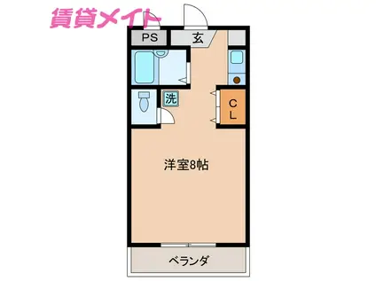 アイランド・イソヤマ(ワンルーム/2階)の間取り写真