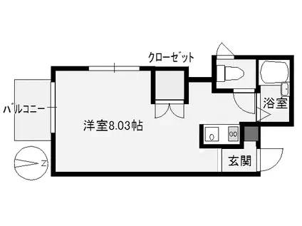 ミラハイツ伊島(ワンルーム/3階)の間取り写真