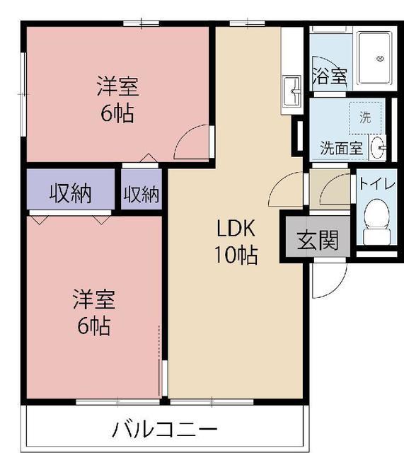 プレアデスIIIII(2LDK/2階)の間取り写真
